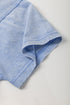 Mineral Wash Floral Applique Raw Edge Short Sleeve T Shirt Dress With Pockets